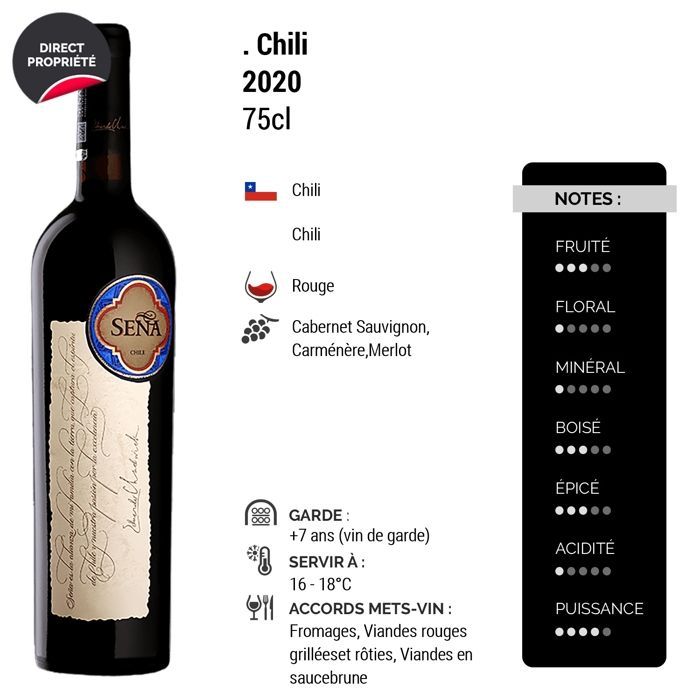Domaine Sena Chili Vina Sena 2020 - Vin Rouge du Chili (75cl)