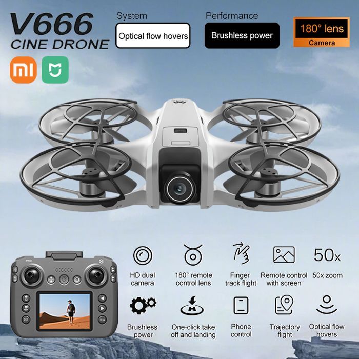 MINI Drone Sort - 8k Batteri - Professionel WIFI 5G Drone - Forhindringsundgåelse - Børsteløs - Højdehold - Hovedløs Tilstand - Fjernstyret Quadcopter