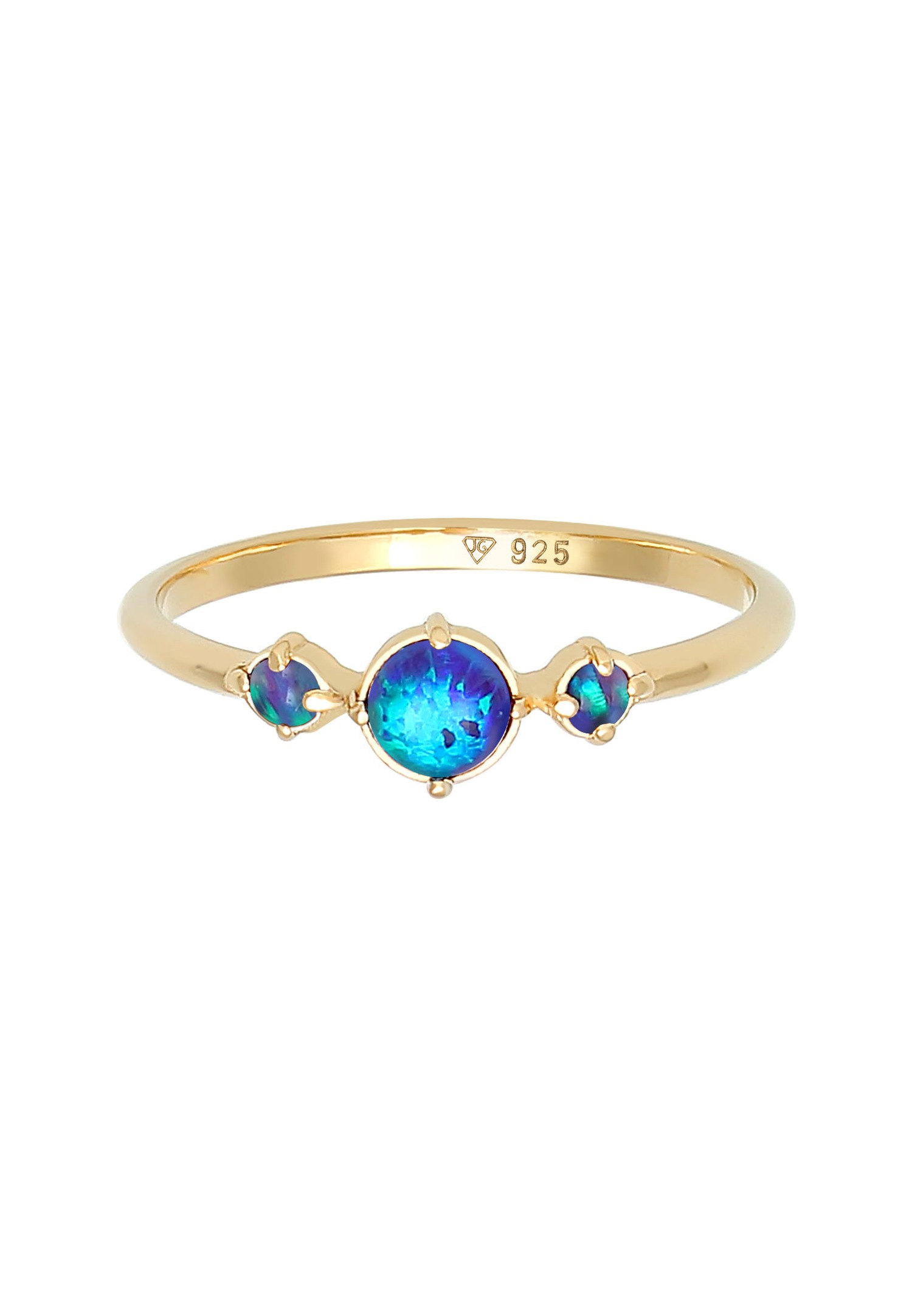 Elli Femmes Bande Géo Vintage Tendance avec Opale Synthétique en Argent Sterling 925
