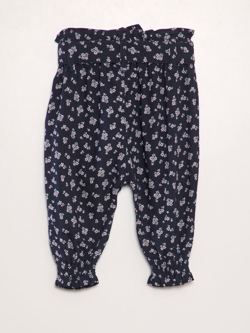 Sarouelbroek met patroon - BLAUW