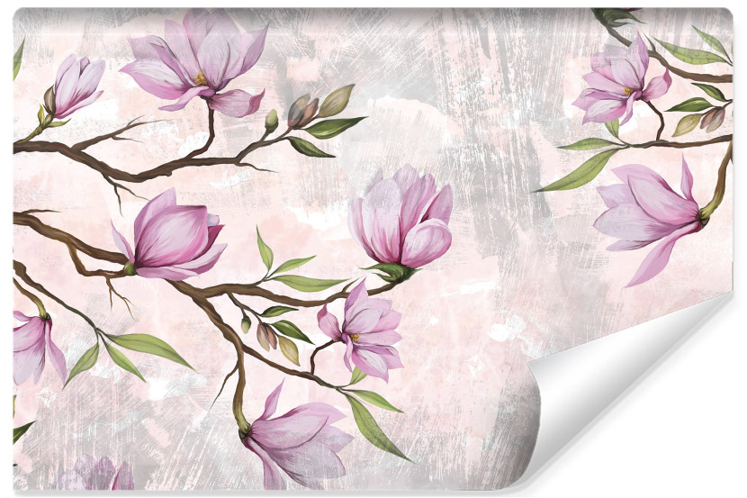 Fototapeta Do Salonu Kwiaty Magnolii Na Betonie 90x60cm