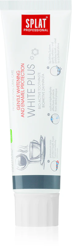 Creme dental bioativo Splat Professional White Plus para clareamento seguro e proteção do esmalte.