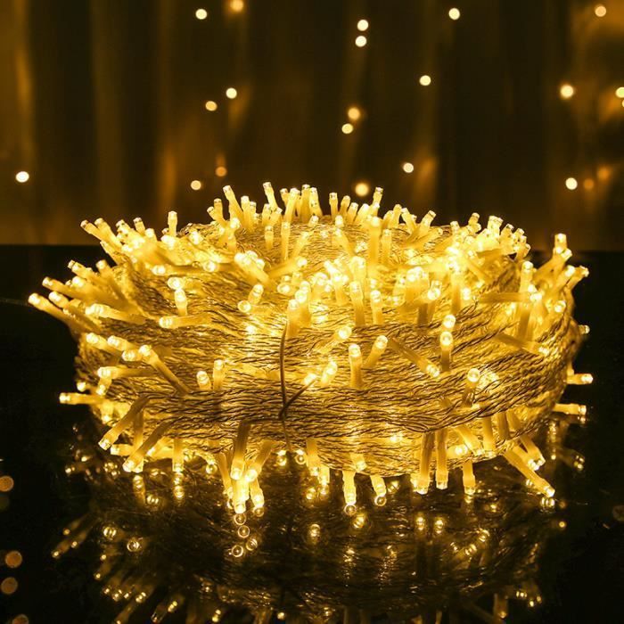 Wasserdichte LED-Weihnachtslichterkette – Marke – 100 m, 1000 LEDs – Warmweiß – 8 Modi