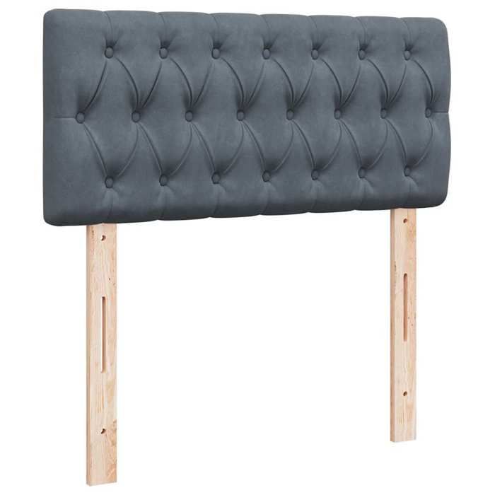 Bedframe met matras - Maison Exclusive - 90x200 cm - Donkergrijs fluweel - Maximale ontspanning