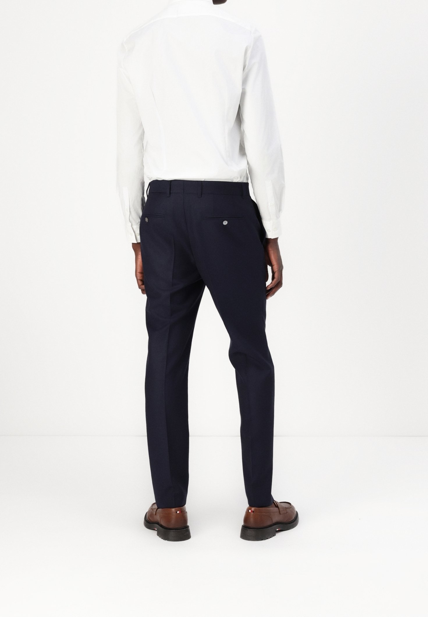 BOSS kostiumo kelnės - tamsiai mėlynos