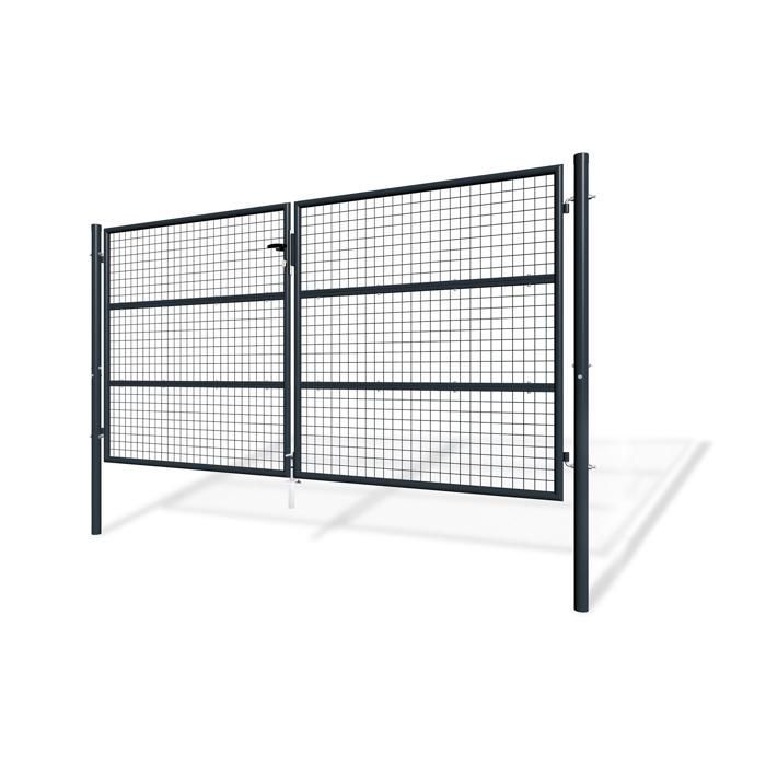 Portail battant grillagé - Casanoov - OLGA  - 3m H.156cm - Gris - Acier