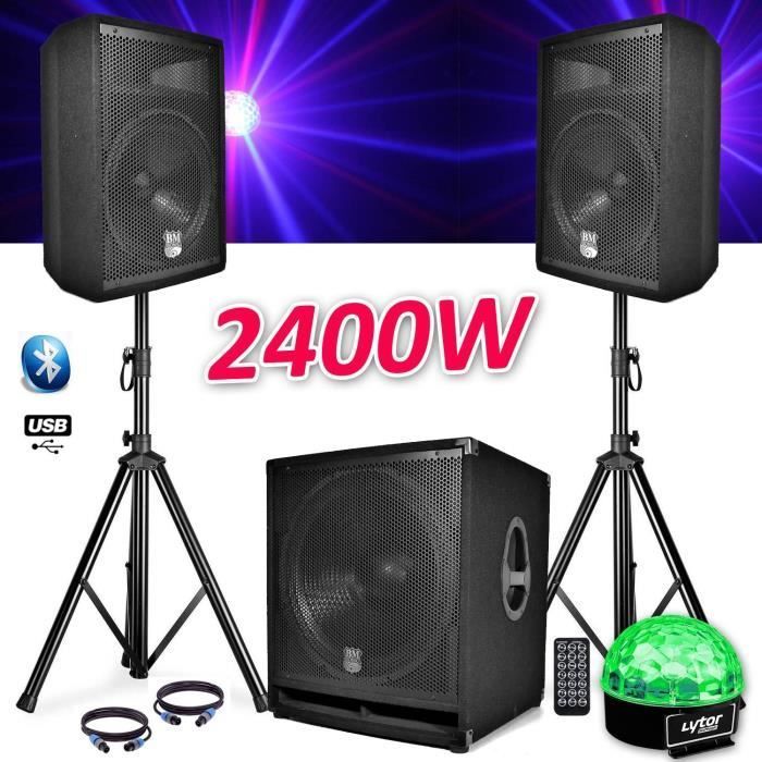 PACK SONO COMPLET BMS1812 USB-Bluetooth 2400W  Sub 18