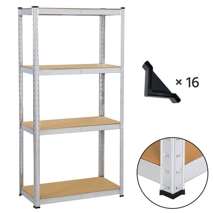 Juego de 2 estantes de almacenamiento Yaheetech, 80 × 40 × 160 cm, capacidad de carga de 130 kg por estante, garaje, taller, cocina, sala de estar.