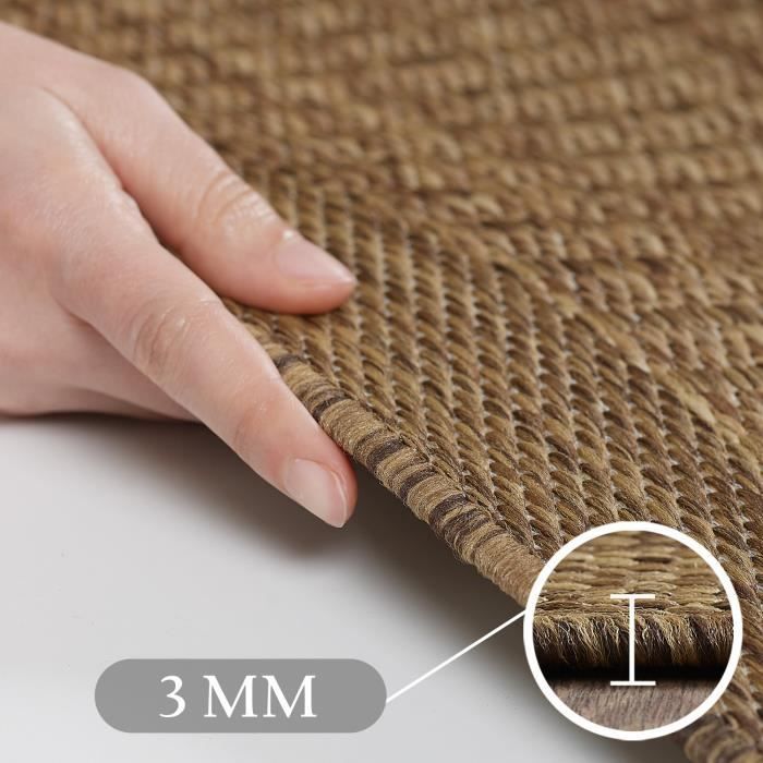 Alfombra - SIMPEX - Alfombra de cocina - Resistente a la intemperie - Lavable - 200 x 290 cm - Marrón
