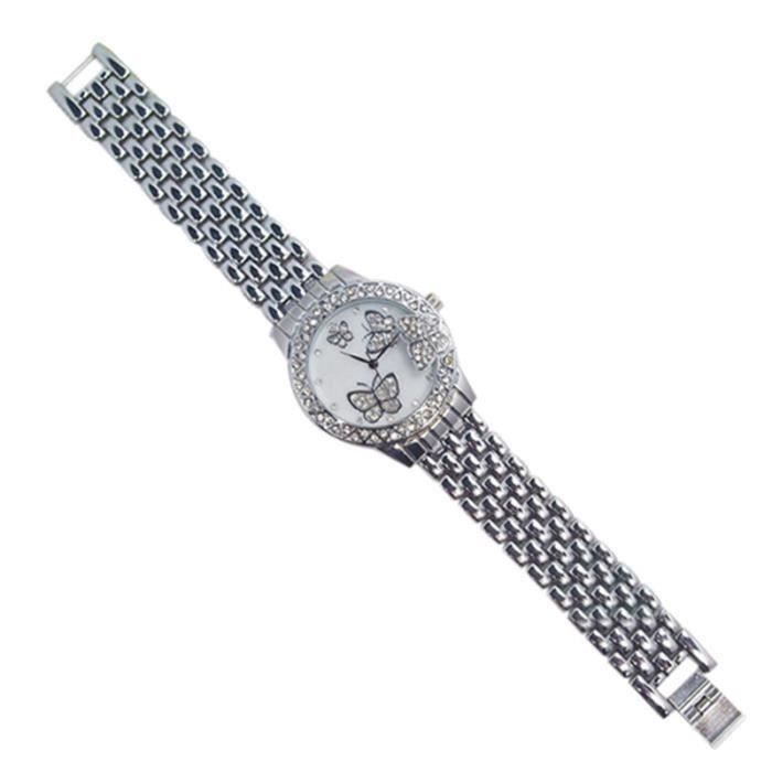 Reloj de mujer SHARPHY con diamantes de imitación, pulsera de plata con mariposa GENEVA de la marca de lujo, los mejores regalos.