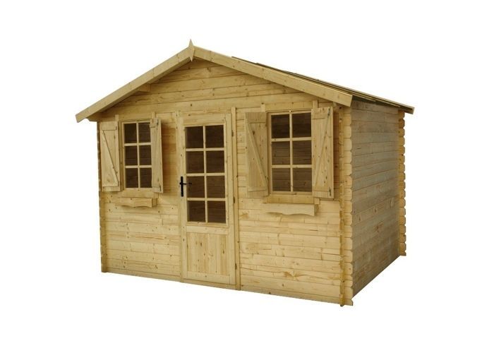Abri de jardin en bois - 12m2 - 4x3m - Ep. 28mm - Couleur: naturel - DOM137