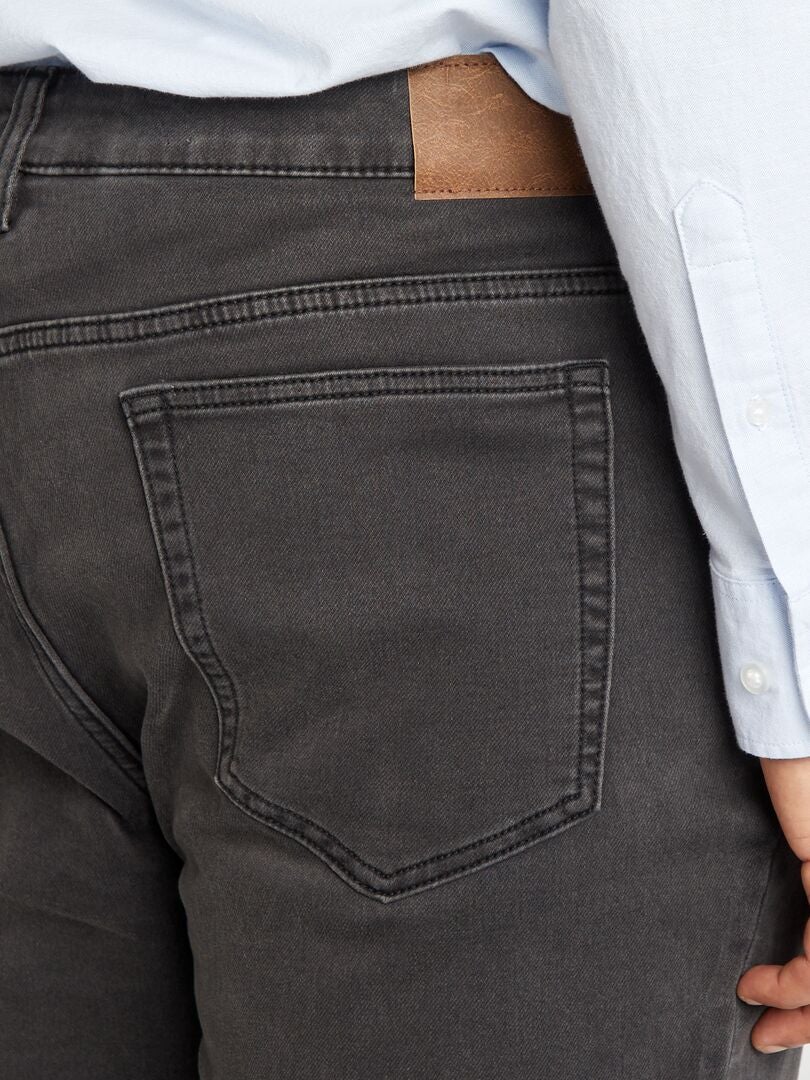 Calça jeans slim de 5 bolsos - L30 - CINZA