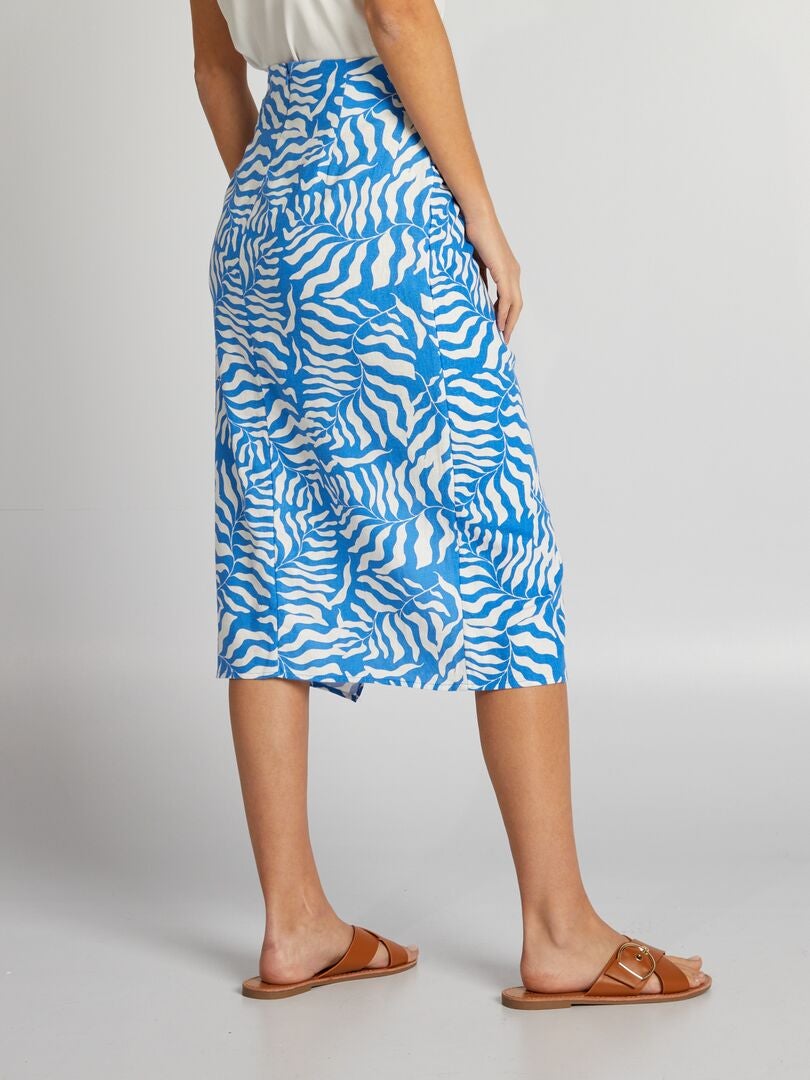 Lange linnen rok - BLAUW
