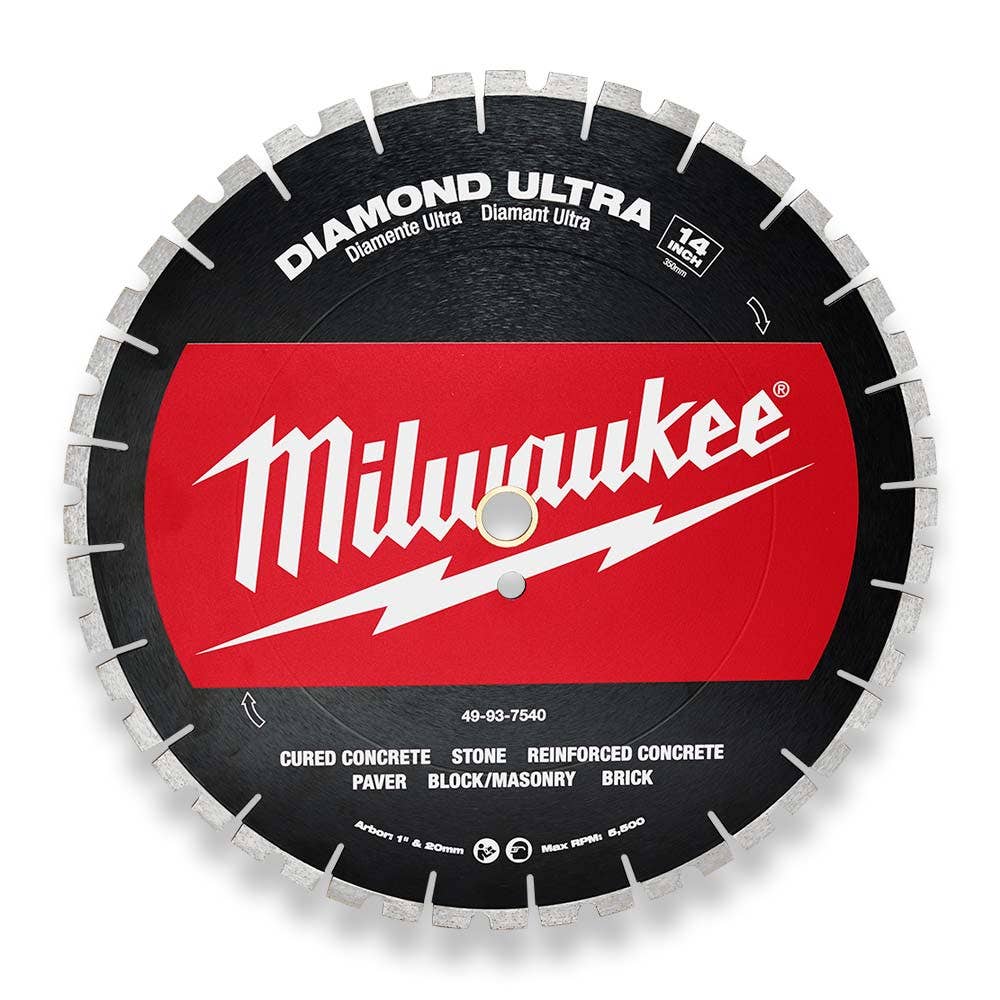 Lâmina de diamante ultra segmentada MILWAUKEE de 350 mm (14