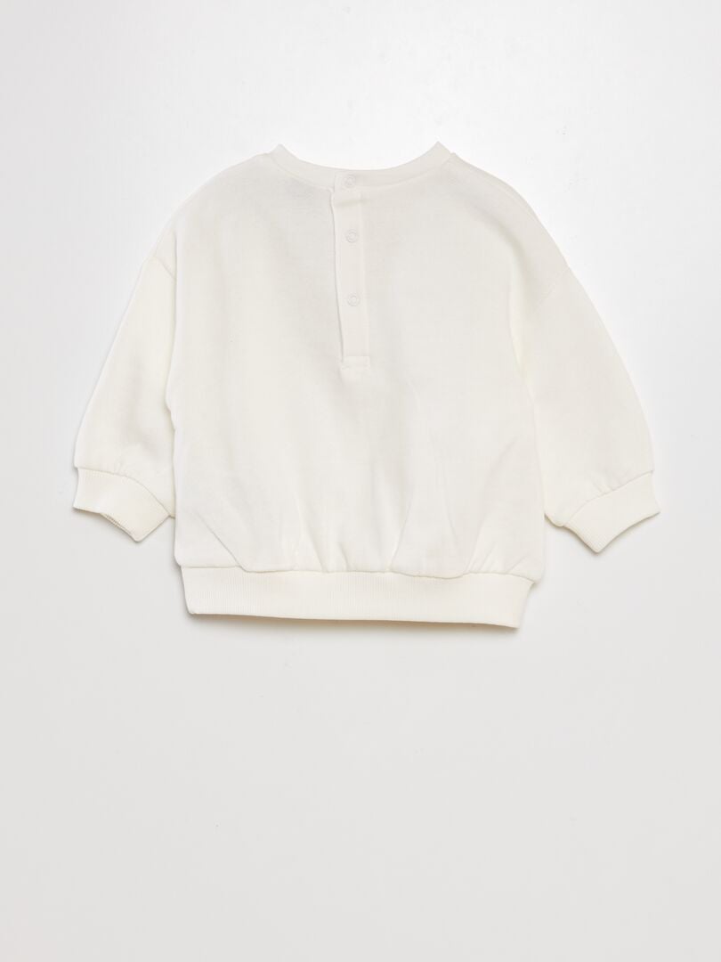 Ruimvallend sweatshirt met print - WIT