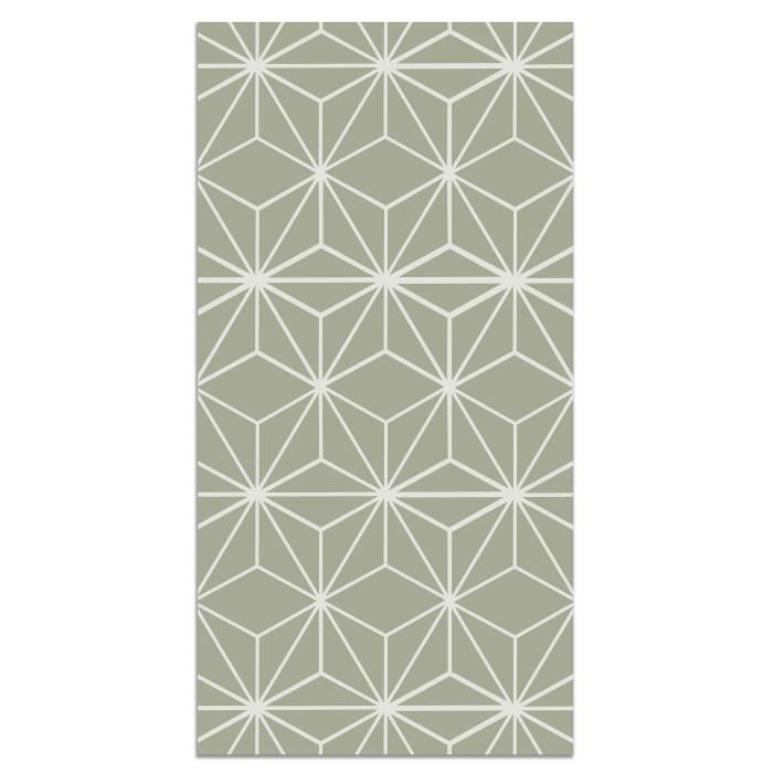 Tapis Vinyle Panorama Lignes d'Étoiles Vertes 40x80 cm - Tapis pour Cuisine, Bureau et Salon en PVC