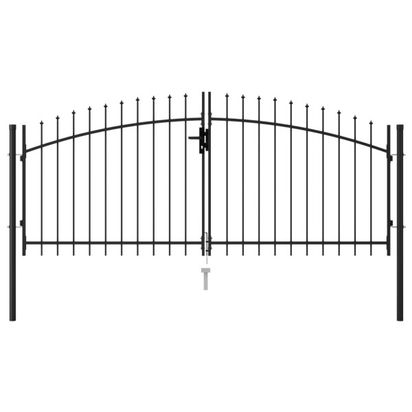 Brama Czarny 3 x 1.25 m Stal vidaXL