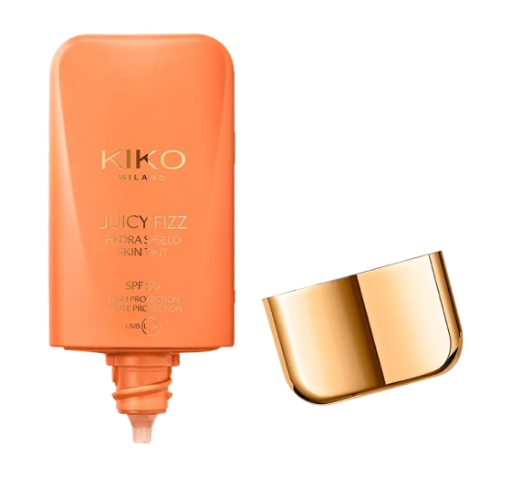 KIKO Milano Juicy Fizz nawilżający fluid do twarzy z filtrem SPF50 02 Toasted Almond 28 ml