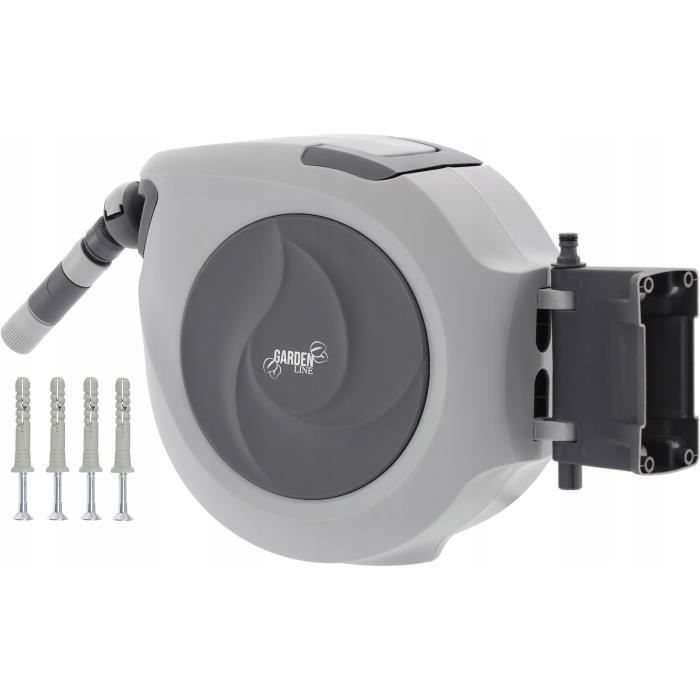 Carretel automático para mangueira de jardim com mangueira de 15m.