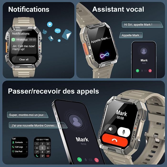 Relógio inteligente Blackview W60 para esportes, tela de 2,01