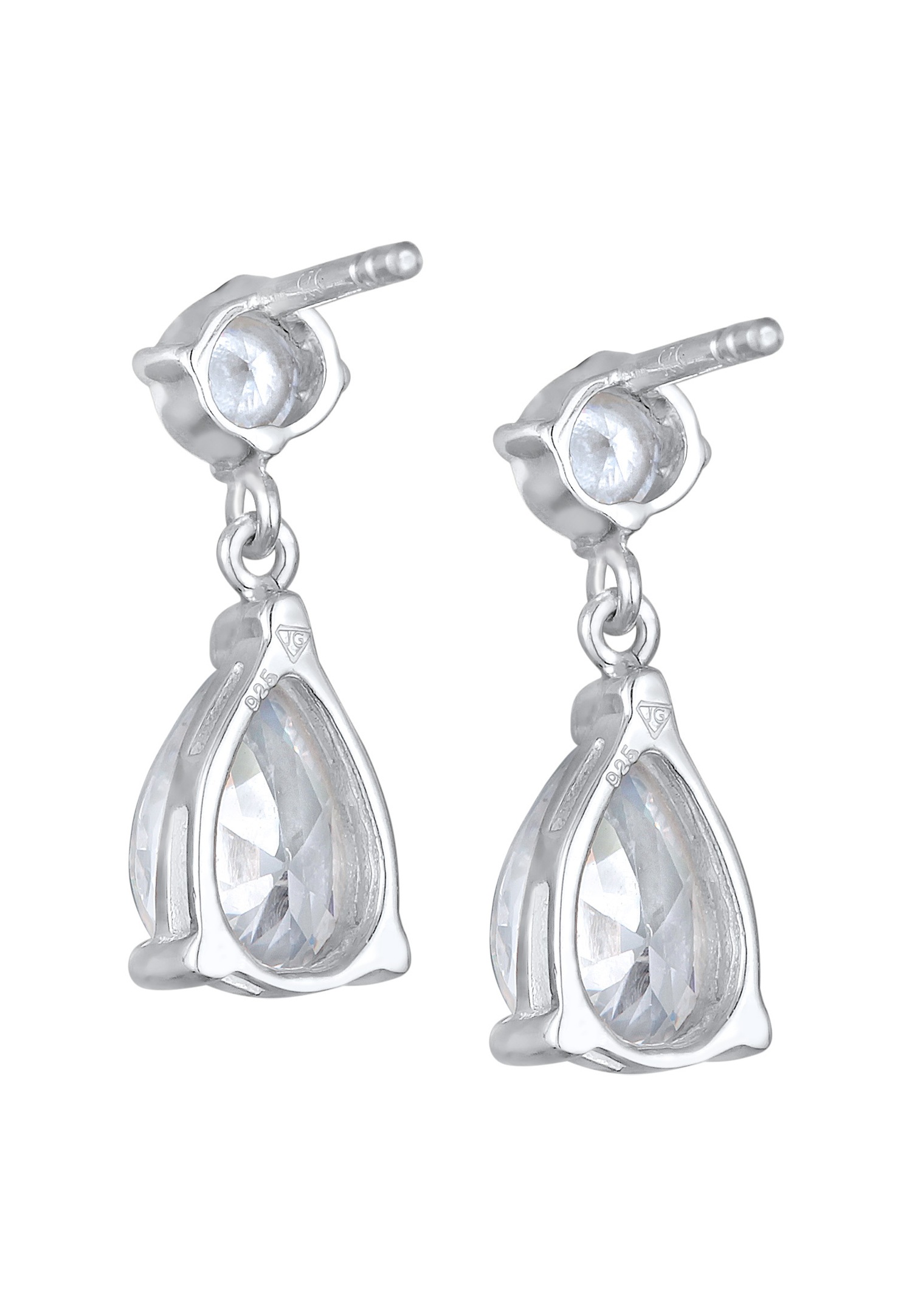 Elli Femmes Pendentif d'oreilles Goutte élégant avec zircon en argent sterling 925
