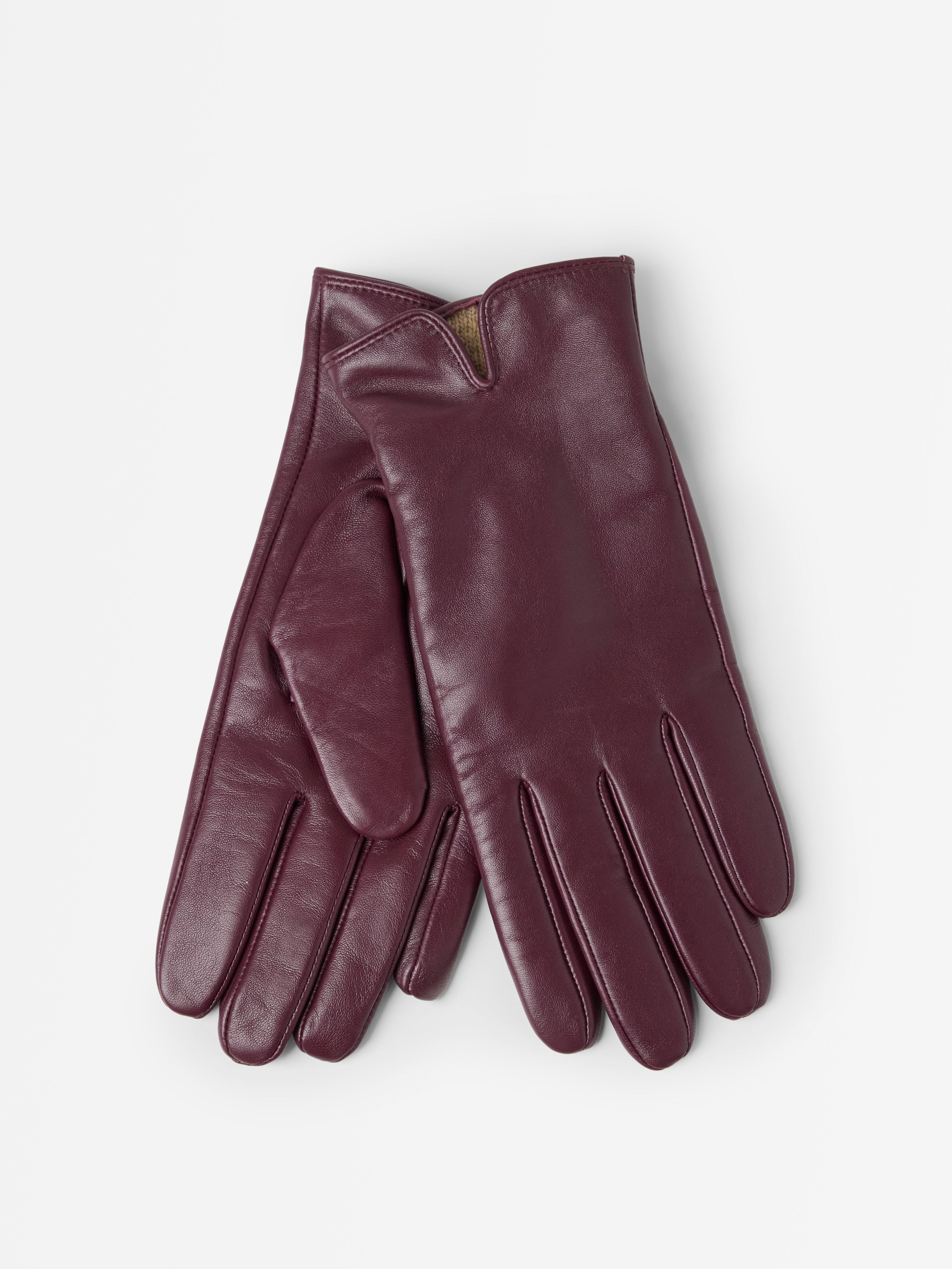 Handskar i skinn Dark Dusty Red