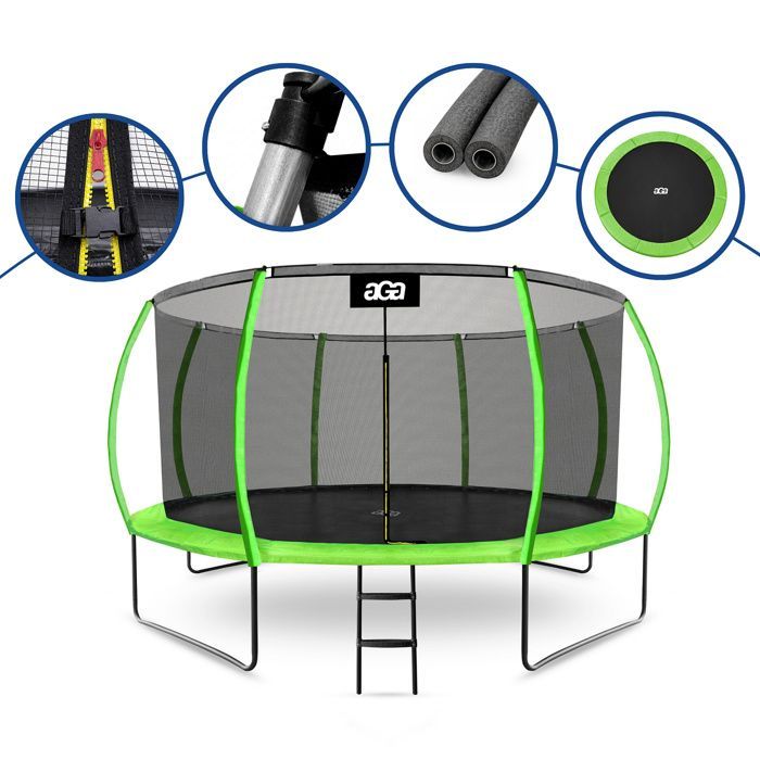 Aga SPORT EXCLUSIVE Trampoline 430 cm Light Green + safety net + ladder