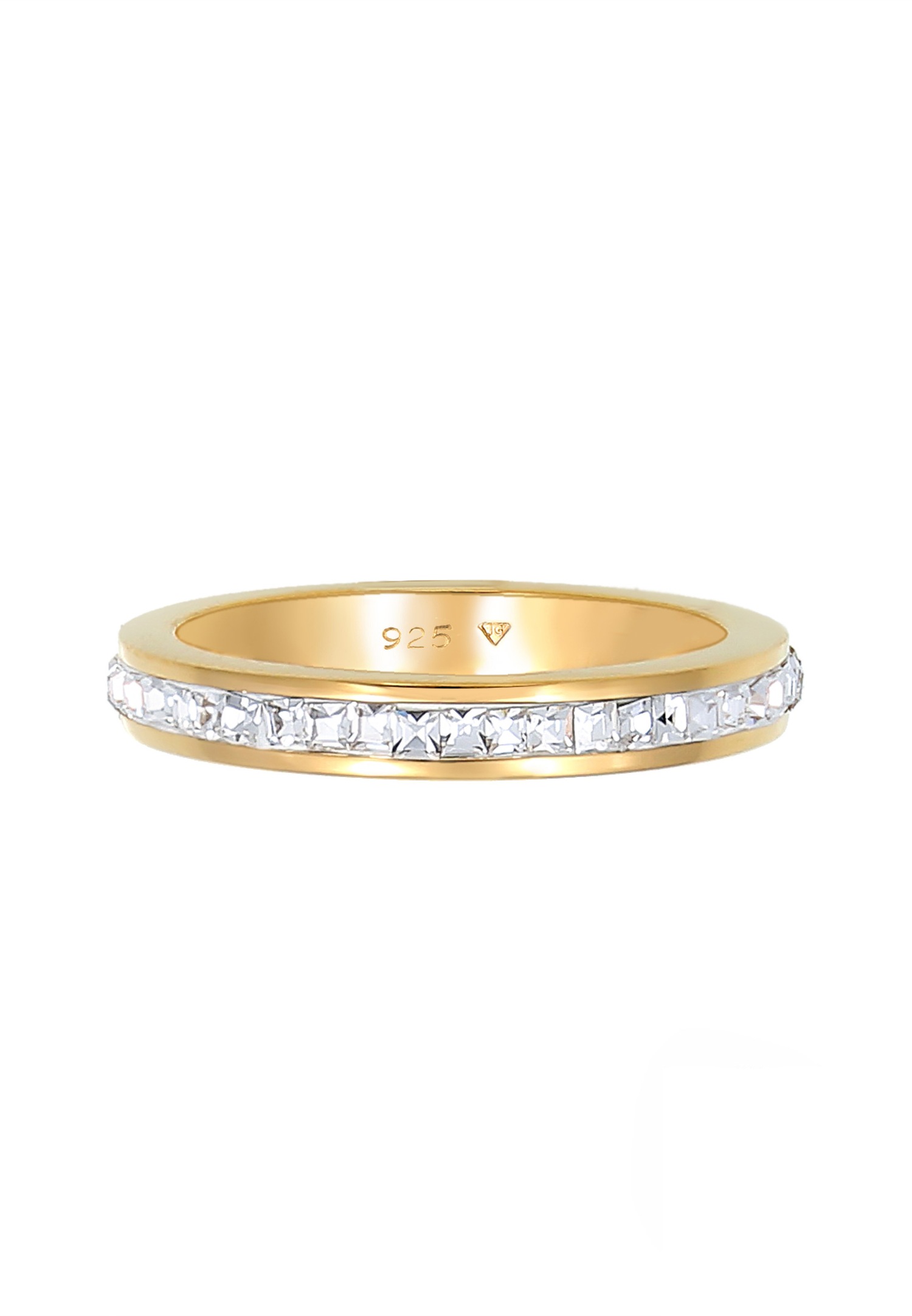 Elli PREMIUM Elli - Basic Classique Cristaux Bague Femme - (925/1000) Argent