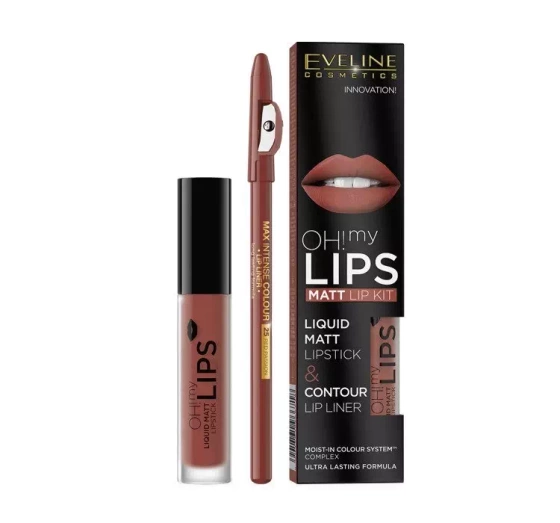 Eveline Cosmetics Oh My Lips zestaw pomadka w płynie   konturówka 8