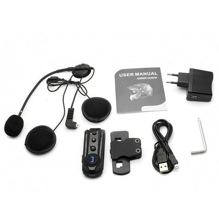 2PCS Boblov Waterproof Bluetooth Headset 1000m Motorcycle Intercom Head Set BT S1 Automatic Hands-Free Opposite Radio Function...