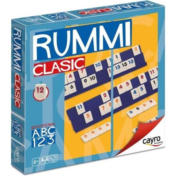 Jeu de Rummi Classique Jeu de Société familiale 2 à 4 Joueurs dès 8 Ans