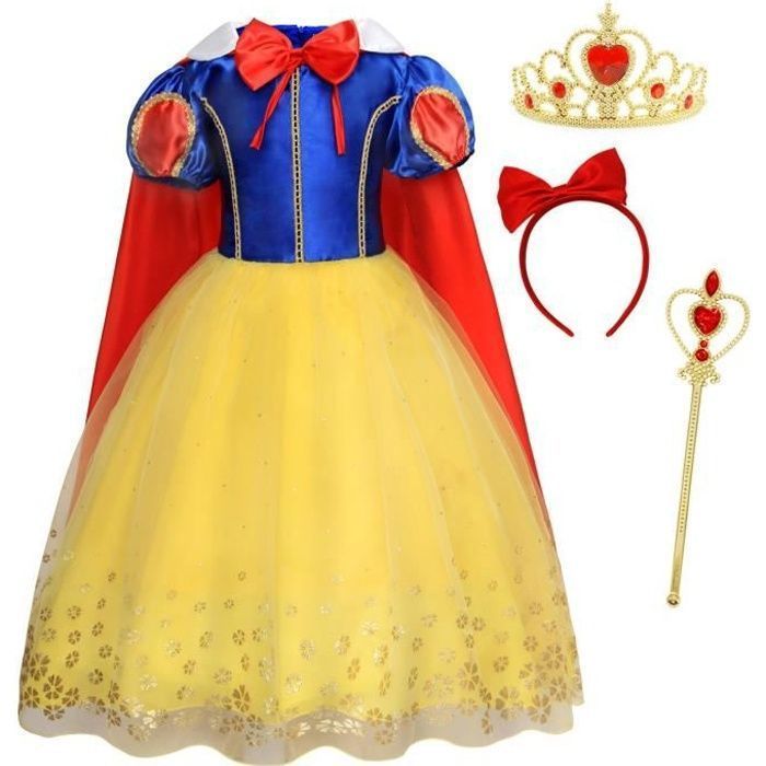 Déguisement - LE COIN COQUIN - Princesse Blanche Neige - Robe Douce - Cape Rouge - Noeud Papillon
