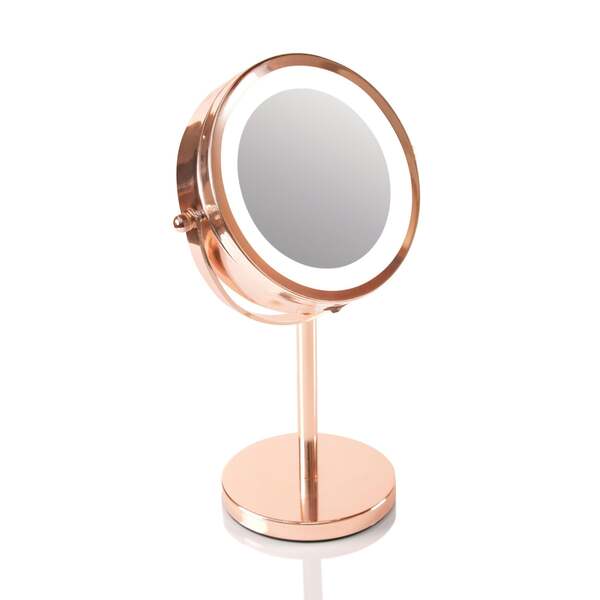 Rio Roséguld Dubbelsidig Sminkspegel med LED-ljus