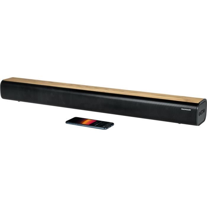 Barra de sonido Bluetooth THOMSON SB402BT - Bluetooth 5.0 - USB - Acabado en madera