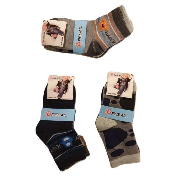 PESAIL Pack of 6 pairs of boys' cotton cat pattern socks