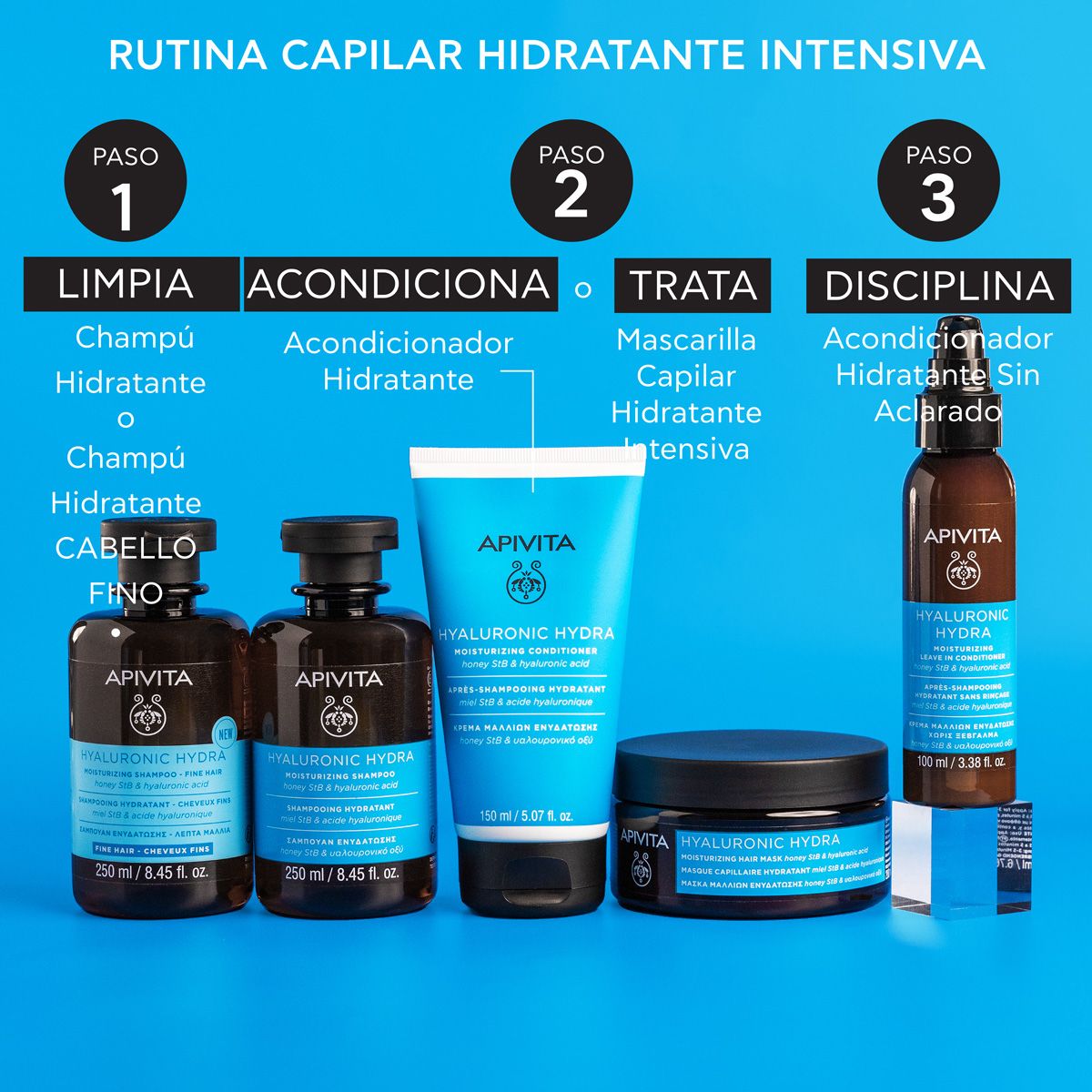 „Hydration“ nenuplaunamas drėkinamasis kondicionierius Plaukų procedūros iš vaistinės