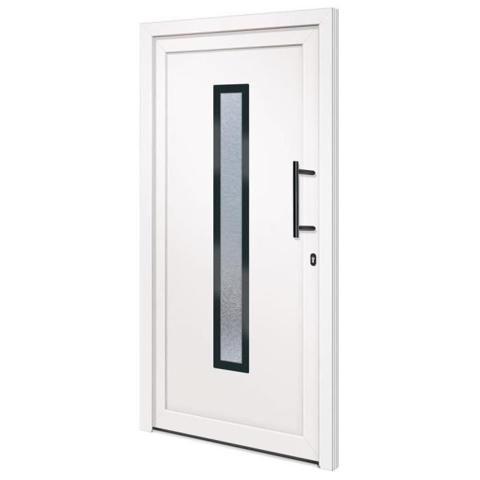Puerta de entrada blanca vidaXL 108x208 cm PVC 3157083