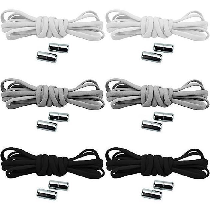 6 pares de cordones elásticos gratuitos con hebillas metálicas universales para calzado deportivo infantil.