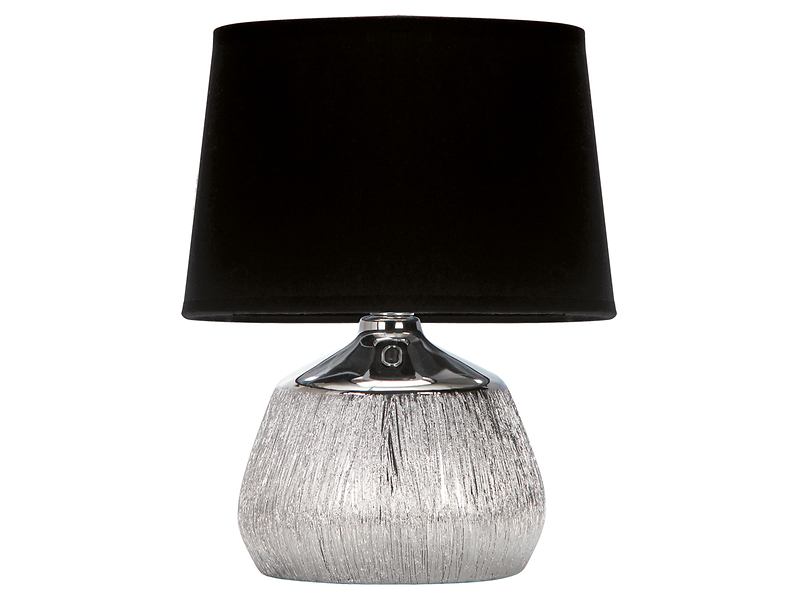 Lampa stołowa Jagoda ceramiczna czarno-srebrna