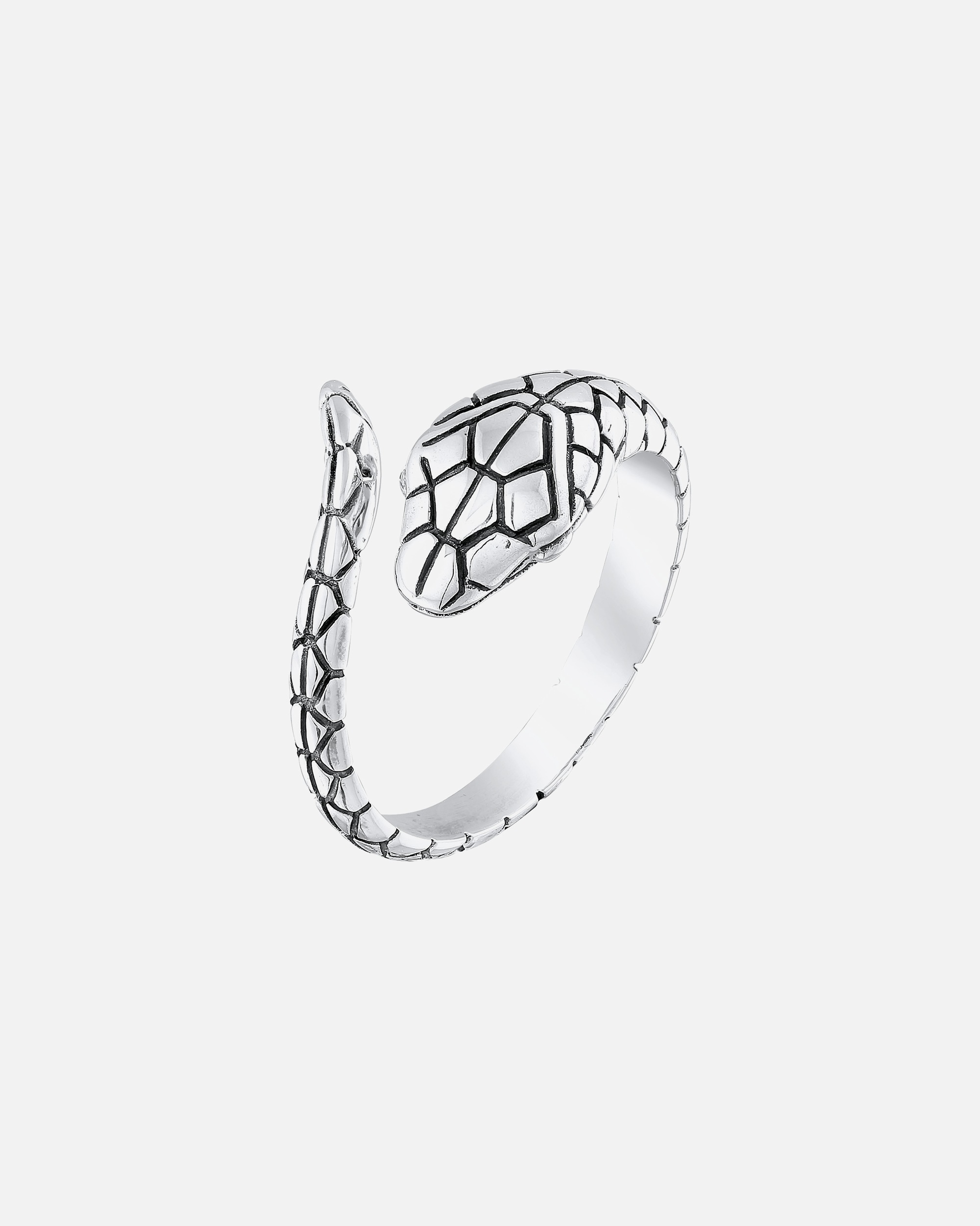 KUZZOI Hommes Ouvert Serpent Force Sturukturiert en argent sterling 925