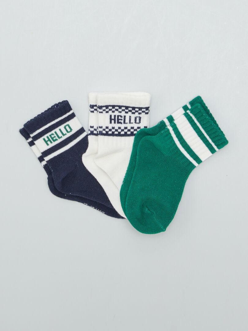 Conjunto de 3 pares de meias - BRANCAS