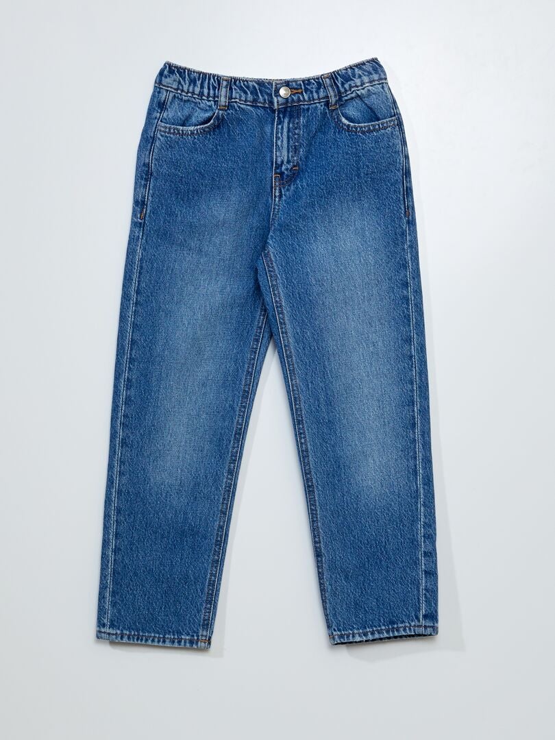 Calça jeans reta de corte regular - AZUL