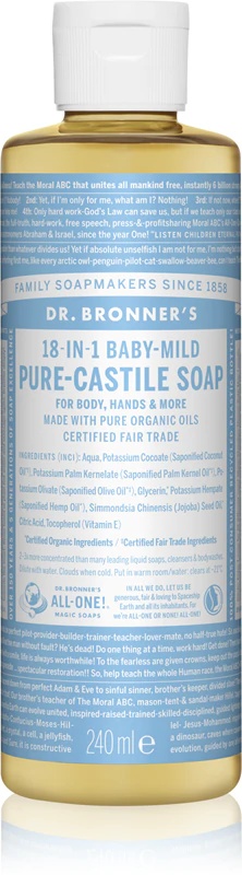 Dr. Bronner's Baby-Mild universalus skystas muilas
