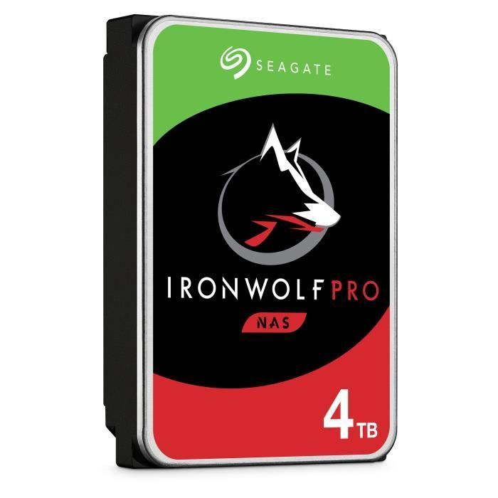 SEAGATE TECHNOLOGY - IronWolf Pro - Disque dur interne - 4To - Pour NAS IronWolf Pro