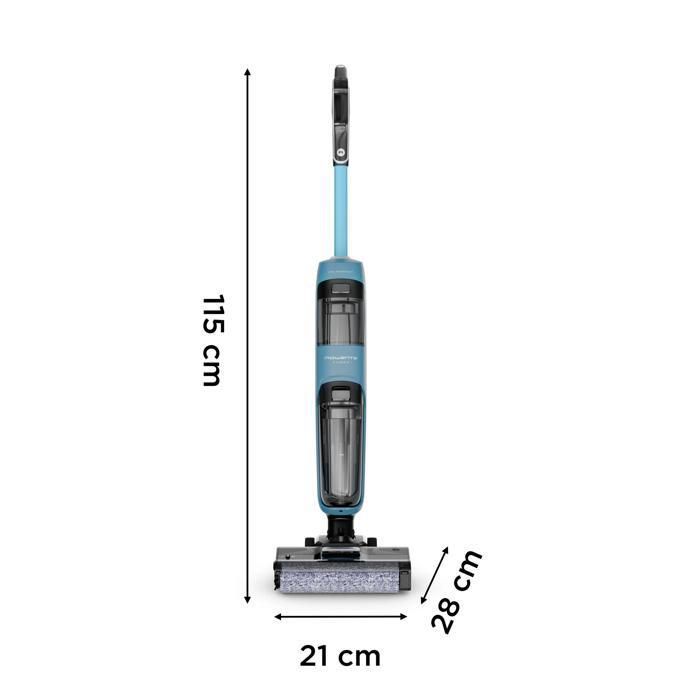 Rowenta X-Clean 2, aspirapolvere e lavasciuga senza fili, pulizia 2 in 1, autopulente, GZ2271E0