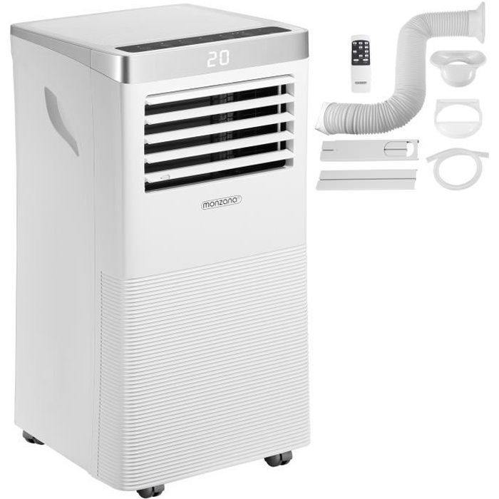 4-in-1 Portable Air Conditioner with Remote Control and Timer: Air Cooler, Dehumidifier, and Fan (7000 BTU/h)