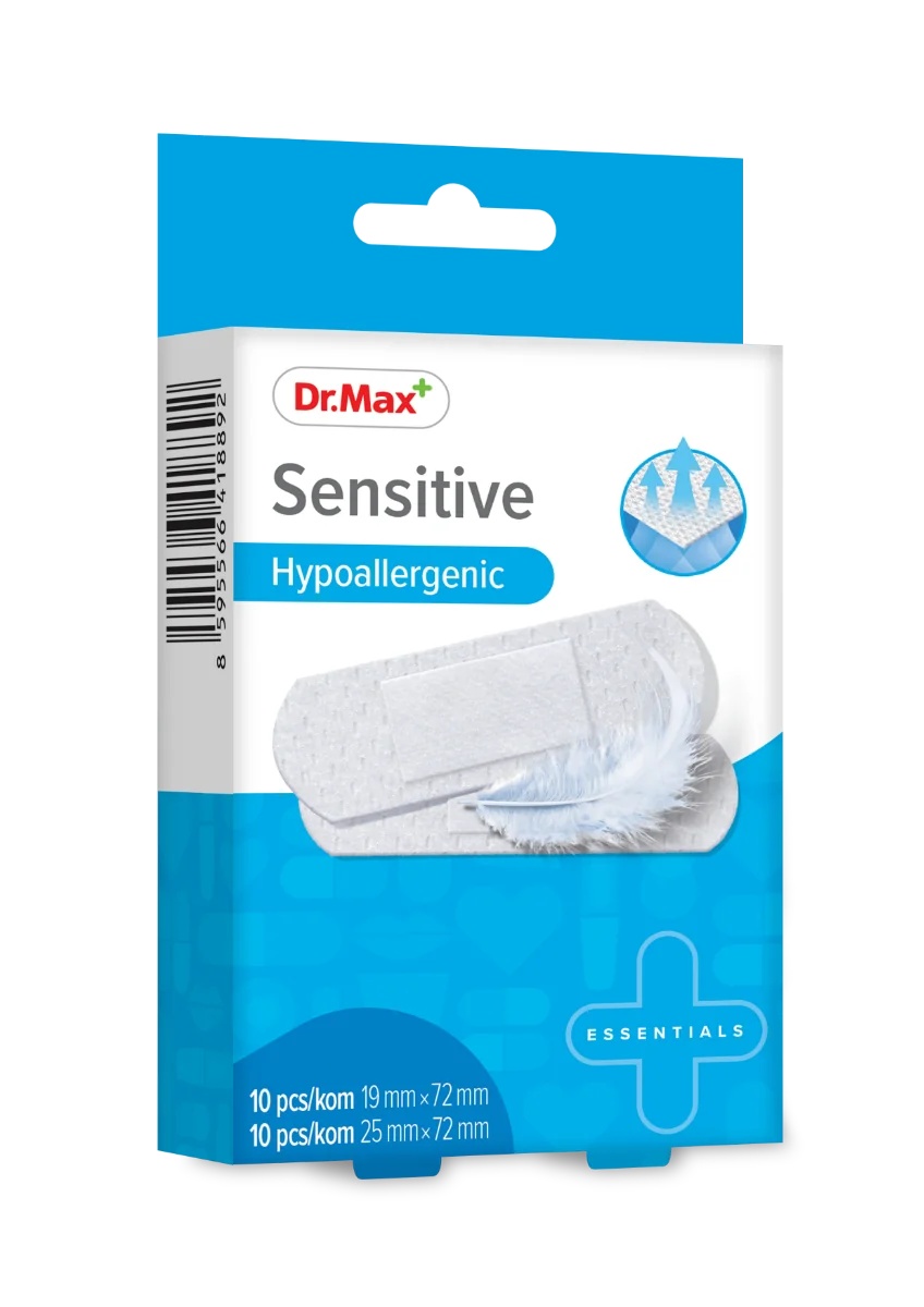 DR. MAX Dr.Max Sensitive Hipoalergénico 19 x 72 mm, 25 x 72 mm 20 parches para piel sensible