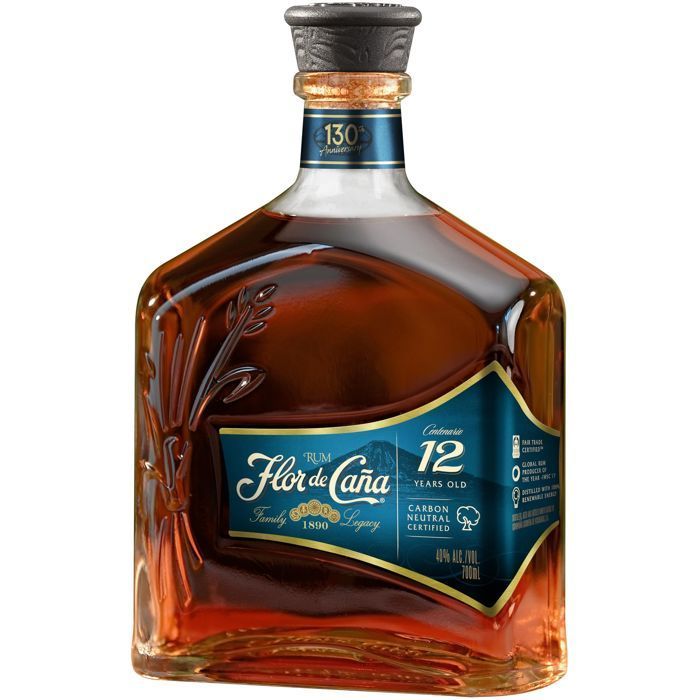 Flor de Caña – 12 Jahre alt – Rum-Geschenkset, 40,0 % Vol., 70 cl + 1 Glas