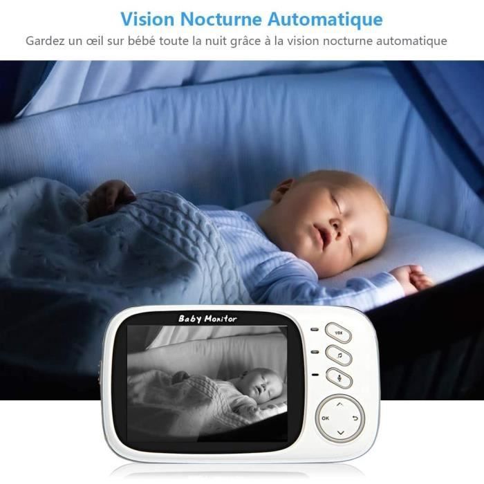 Monitor de video inalámbrico para bebés PIMPIMSKY con pantalla LCD a color de 3.2