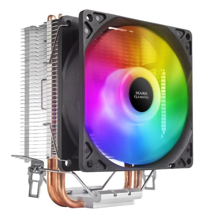 ARGB CPU-koeler - Mars Gaming - MCPUARGB - 130W TDP - 2 HCT-heatpipes - Radiator met hoge dichtheid